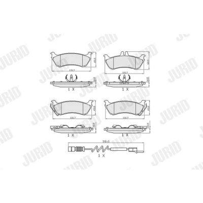 Imagem de JURID 573148J Jogo de pastilhas para travão disco incl. contacto aviso desgaste com grampo do êmbolo sem acessórios MERCEDES BENZ: Classe ML