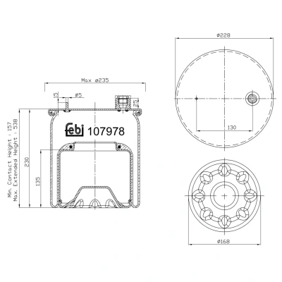 Imagem de FEBI BILSTEIN 107978 Fole, suspensão pneumática