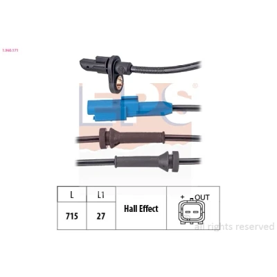 Imagem de EPS 1.960.171 Sensor de ABS Made in Italy OE Equivalent 715mm DS: DS3 Hatchback, CITROËN: C4 II Cactus