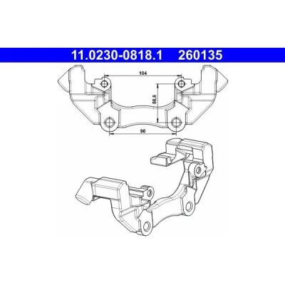 Imagem de ATE 11.0230 0818.1 Suporte de Pinças Travão FORD: Focus 2