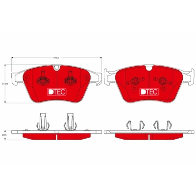 Imagem de TRW DTEC COTEC GDB1794DTE Jogo de pastilhas para travão disco preparado indicador aviso desgaste MERCEDES BENZ: Classe R, ML