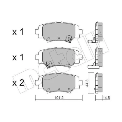 Imagem de METELLI 22 0993 0 Jogo de pastilhas para travão disco com avisador sonoro desgaste MAZDA: 3 Sedan