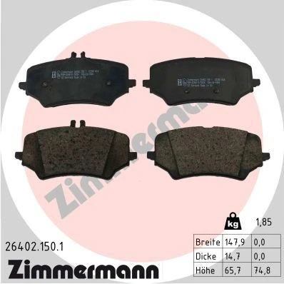 Imagem de ZIMMERMANN 26402.150.1 Jogo de pastilhas para travão disco MERCEDES BENZ: EQE