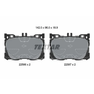 Imagem de TEXTAR 2258601 Jogo de pastilhas para travão disco preparado indicador aviso desgaste MERCEDES BENZ: Classe C T modell, Sedan