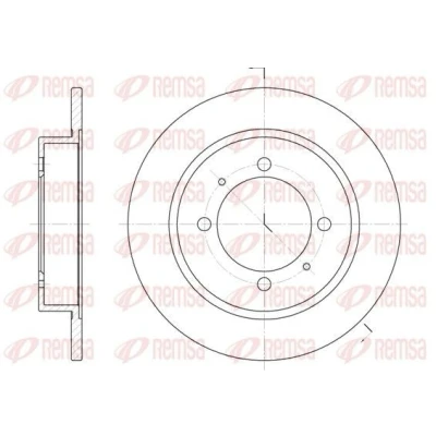 Imagem de REMSA 6447.00 Disco de travão Eixo traseiro 260, 260 10 4 cheio MITSUBISHI: Space Star, Carisma Hatchback, Sedan, VOLVO: S40 I, V40 Carrinha