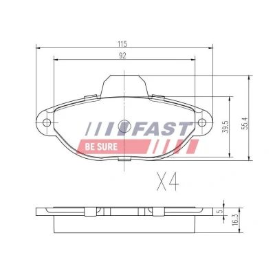 Imagem de FAST FT29024 Jogo de pastilhas para travão disco Eixo traseiro CITROËN: Berlingo Van, Berlingo, PEUGEOT: Partner III Van
