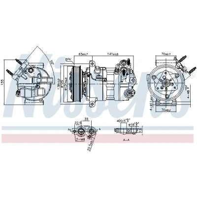 Imagem de NISSENS 890594 Compressor PXC14 12 PAG 46 YF R 134a
