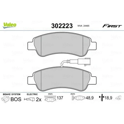 Imagem de VALEO 302223 Jogo de pastilhas para travão disco Eixo traseiro incl. contacto aviso desgaste com chapa anti ruído FIAT: Ducato III Van