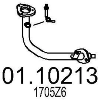 Imagem de MTS 01.10213 Tubo de escape 500 à frente para a panela central PEUGEOT: 206 Hatchback