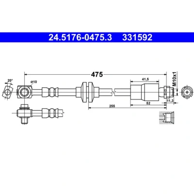 Imagem de ATE 24.5176 0475.3 Mangueira de Travão 475 M10x1