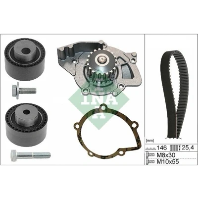 Imagem de INA 530 0446 31 bomba de Água + Kit Correia Distribuição com água CITROËN: C5 I Hatchback, II C8, PEUGEOT: 406 Carrinha