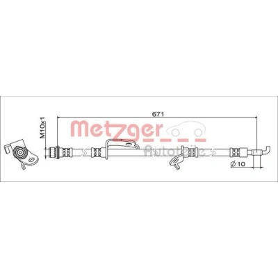 Imagem de METZGER 4111679 Mangueira de Travão Eixo dianteiro, lado direito 671
