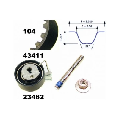 Imagem de MAPCO 23411 Jogo de correias dentadas 104 CITROËN: C3 II, Saxo Hatchback, I PEUGEOT: 206 307 306 Hatchback