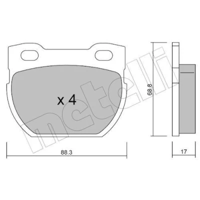 Imagem de METELLI 22 0354 1 Jogo de pastilhas para travão disco excl. contacto aviso desgaste LAND ROVER: Defender SUV, Pick up