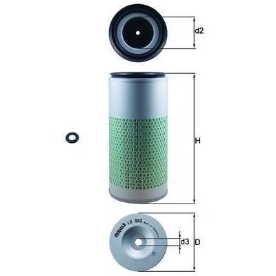 Imagem de MAHLE ORIGINAL LX 952 Filtro de ar 290,0 134,0 Cartucho filtrante LAND ROVER: Defender SUV Cabrio,