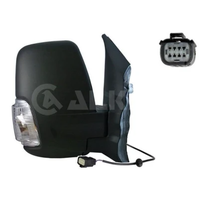 Imagem de espelho retrovisor Alkar 9226666 à direita elétrico aquecível, com grande angular, Braço do curto, convexo para veículo volante