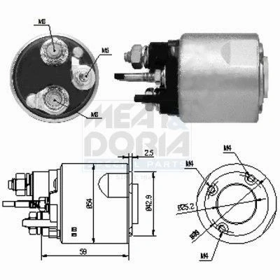 Imagem de Interruptor de solenoide, motor arranque MEAT &amp; DORIA 46159