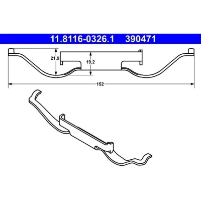 Imagem de ATE 11.8116 0326.1 Kit de acessórios, pastilhas travão PEUGEOT: 308 II Hatchback, VOLKSWAGEN: Sharan I, VAN, SEAT: Alhambra I