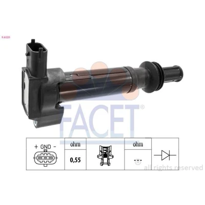 Imagem de FACET 9.6520 Bobina de ignição PEUGEOT: 208 I Hatchback, 308 II 2008 Carrinha, CITROËN: C3 II, DS3 Aircross 2