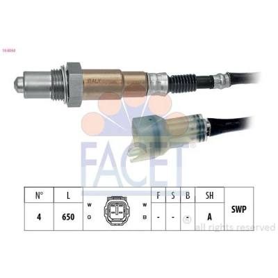 Imagem de FACET 10.8563 Sonda lambda com aquecimento, plana, Rosca pré lubrificada SUZUKI: SX4 I Hatchback, Liana Sedan