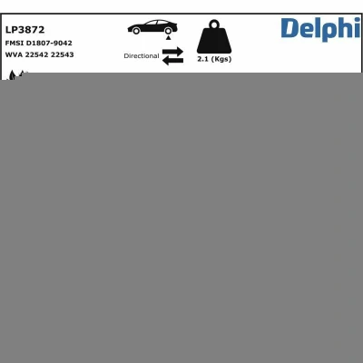 Imagem de DELPHI LP3872 Jogo de pastilhas para travão disco incl. contacto aviso desgaste com película adesiva acessórios LEXUS: RC