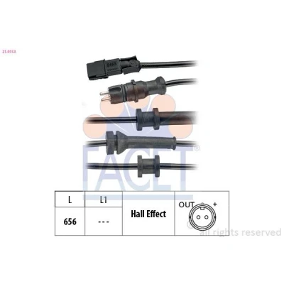 Imagem de FACET 21.0153 Sensor de ABS Made in Italy OE Equivalent 656mm RENAULT: LAGUNA 2