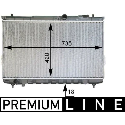 Imagem de MAHLE ORIGINAL CR 1299 000P Radiador, arrefecimento do motor para veículos com ar condicionado 735 420 18 Aletas de refrigeração soldadas