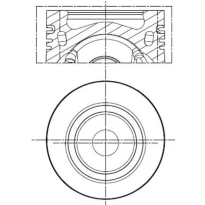 Imagem de MAHLE ORIGINAL 028 PI 00154 000 Pistão 81,01 com suporte de segmentos, canal refrigeração