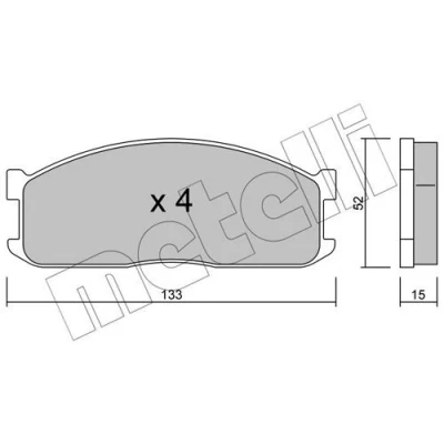 Imagem de METELLI 22 0232 0 Jogo de pastilhas para travão disco excl. contacto aviso desgaste MAZDA: Série E III Camião plataforma / Chassis
