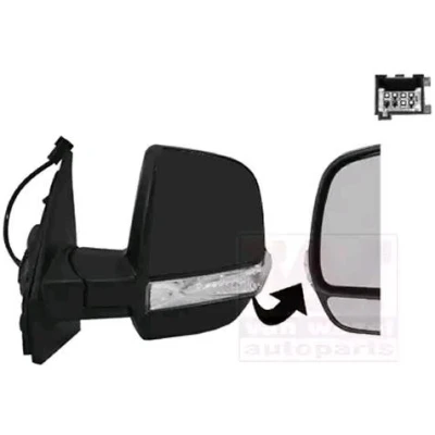 Imagem de Espelho retrovisor Van Wezel 1638813 esquerda preto rugoso completo, convexo, para regulação manual do espelho, ajuste: por cabo de aço, com e