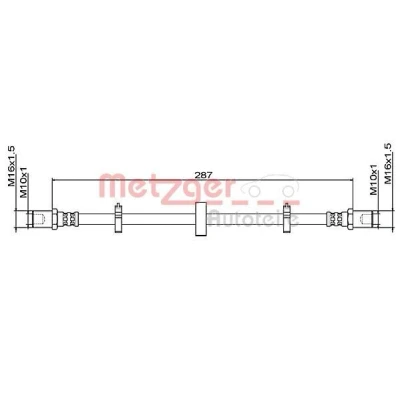Imagem de METZGER 4111492 Mangueira de Travão 287 IVECO: DAILY 3 Kasten/Kombi