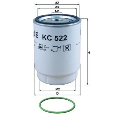 Imagem de MAHLE ORIGINAL KC 522D Filtro de Combustível aparafusado