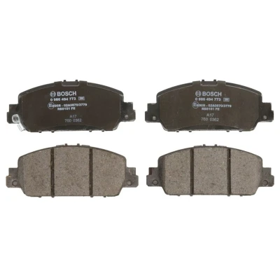 Imagem de BOSCH 0 986 494 773 Jogo de pastilhas para travão disco Baixo teor metálico com avisador sonoro desgaste chapa anti ruído HONDA: HR V II