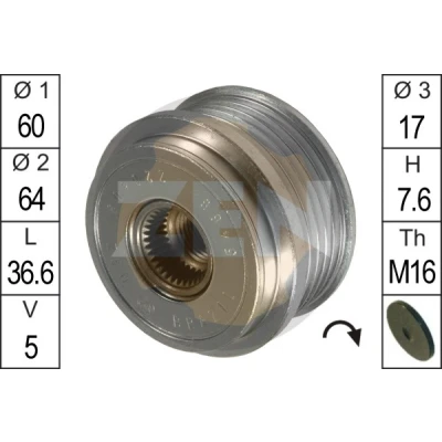 Imagem de Roda livre do alternador ERA ZN5466
