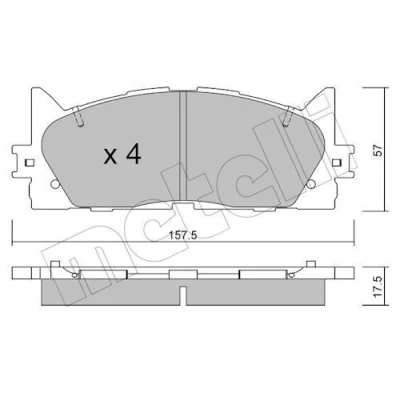 Imagem de METELLI 22 0882 0 Jogo de pastilhas para travão disco excl. contacto aviso desgaste TOYOTA: Camry VII Sedan