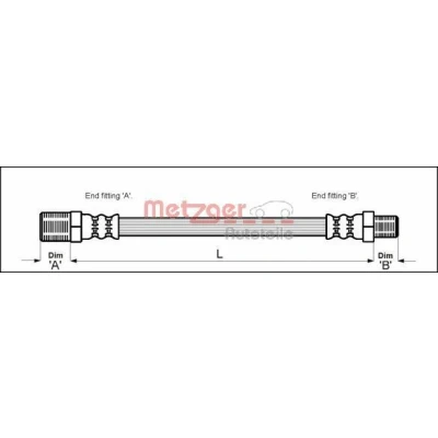 Imagem de METZGER 4115148 Mangueira de Travão 273 M3/8 x 24 AUSTIN: Mini Hatchback