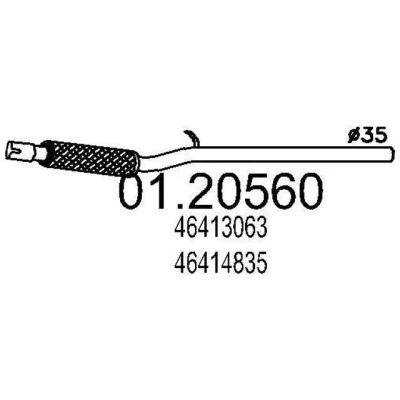 Imagem de MTS 01.20560 Tubo de escape 960 à frente para a panela central FIAT: Cinquecento