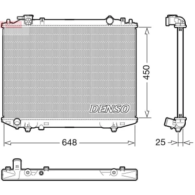 Imagem de DENSO DRM10117 Radiador, arrefecimento do motor 450mm 658mm 25mm FORD: Ranger Mk2