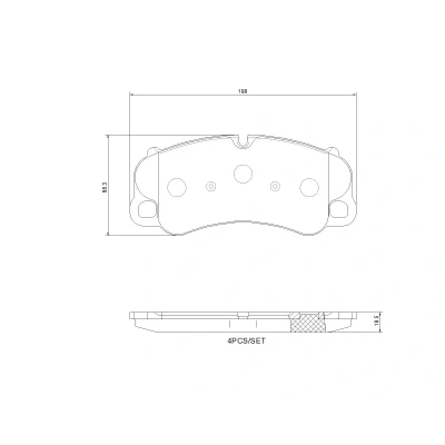 Imagem de BREMBO P 65 054 Jogo de pastilhas para travão disco preparado indicador aviso desgaste com chapa anti ruído sem acessórios