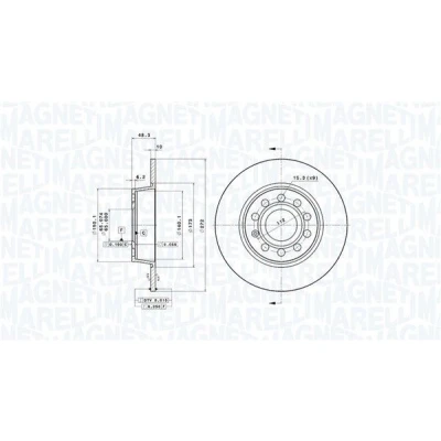 Imagem de MAGNETI MARELLI Disco de travão VOLKSWAGEN: Golf 7, 6, 7 Variant, AUDI: A3 Sportback, Sedan, Hatchback, SEAT: Leon II Hatchback