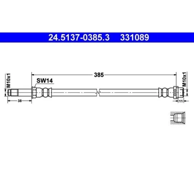 Imagem de ATE 24.5137 0385.3 Mangueira de Travão 385 M10x1