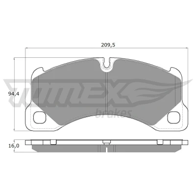 Imagem de TOMEX brakes TX 16 71 Jogo de pastilhas para travão disco Eixo dianteiro preparado indicador aviso desgaste PORSCHE: Panamera, Cayenne