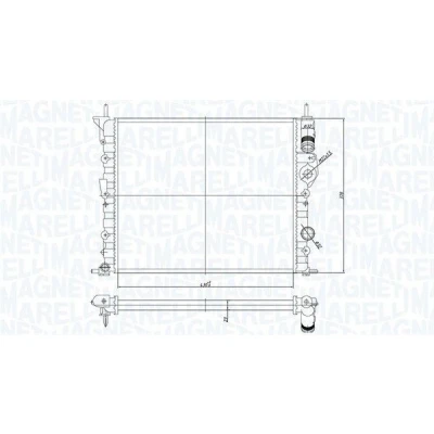 Imagem de MAGNETI MARELLI 350213194700 Radiador, arrefecimento do motor 430 378 23 Aletas de refrigeração unidas mecanicamente RENAULT: CLIO 2, Kangoo I Express