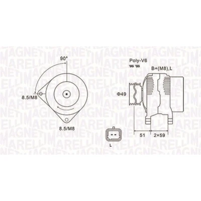 Imagem de MAGNETI MARELLI 063731881010 Alternador 14V 120A RENAULT: MEGANE 2 Kombi, CLIO 2, Kasten, NISSAN: MICRA 3
