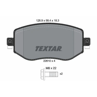 Imagem de TEXTAR 2261001 Jogo de pastilhas para travão disco com avisador sonoro desgaste parafusos pinça RENAULT: Megane 4