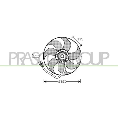 Imagem de PRASCO AD200F008 Ventilador de Radiador 350 12 250 VOLKSWAGEN: Golf 4, Polo III Hatchback, 4 Variant, AUDI: TT Coupe