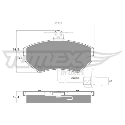 Imagem de TOMEX brakes TX 13 121 Jogo de pastilhas para travão disco Eixo dianteiro incl. contacto aviso desgaste AUDI: A4 B6 Avant, B5 Avant
