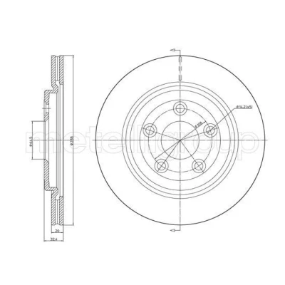 Imagem de METELLI Disco de travão JAGUAR: S Type 288mm 20,0mm 5 ventilado 23 1492C Discos