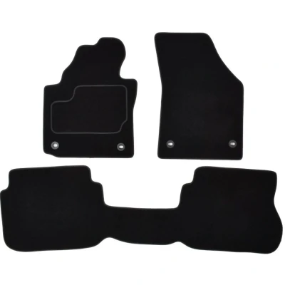 Imagem de MAMMOOTH A041 VW45 PRM 01 Conjunto de tapete chão Têxtil à frente e atrás 3 preto medida VOLKSWAGEN: CADDY 3, 4 Kasten