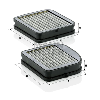 Imagem de MANN FILTER CUK 22 000 2 Filtro, ar do habitáculo Filtro de carvão ativado 199, 213 217 46 MERCEDES BENZ: Classe E Sedan, T modell